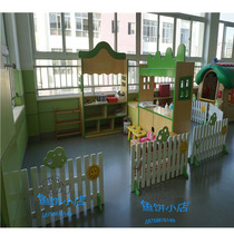 Kindergarten children pine wood wooden corner isolation fence High-grade European fence guardrail railing early education