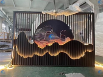 Villa garden rockery background sales department background wall decoration stainless steel rockery with lighting modeling manufacturers direct sales