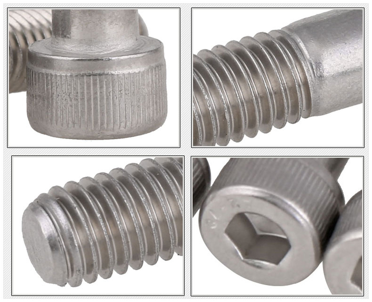 Tiêu chuẩn 304 thép không gỉ nửa răng lục giác ốc vít hình trụ đầu vít cốc ốc vít M3M4M5M6 - Chốt