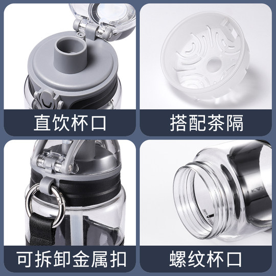 High-Looking Sports Water Cup Tritan Portable Fitness Water Bottle for Women Summer Student Plastic Straw Water Bottle Outdoor