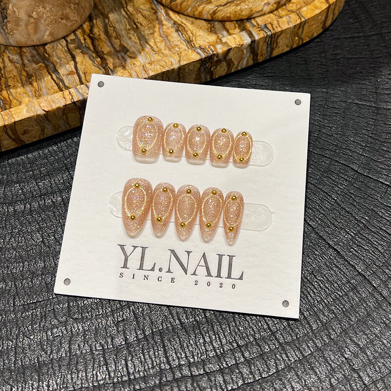 【Yl.Nail】Purely Handmade Nail Tips with Niche Diamond Cat Eye Effect, Brightening Effect, Wearable Nails