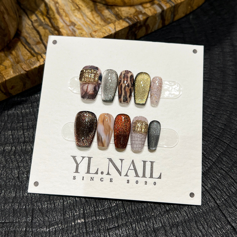 【Yl.Nail Fashion Blogger】Handmade Nail Tips ins Unique Fur Leopard Print That Enhances Complexion, High-End Wearable Nails