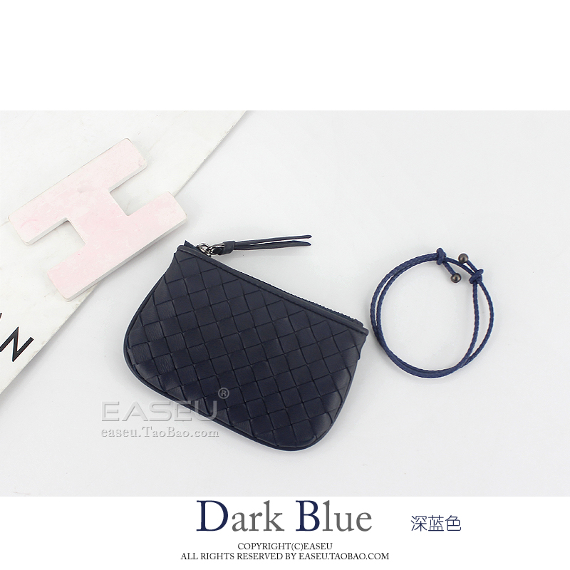 Dễ dàng unisex da cừu dệt đồng xu ví túi chìa khóa sử dụng kép túi nhỏ ví nữ nhiều màu ví móc khóa đẹp