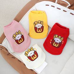 Pet Spring and Summer Clothing Cute Cartoon Pattern Vest Universal for Cats and Dogs Waffle Vest Small Dogs Bichon Teddy