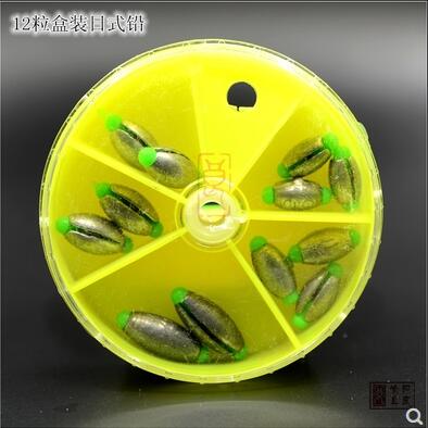 Box Japanese fishing lead-crashed olive water droplet makeshift without wounding wire hollow fast lead-crash fishing accessories