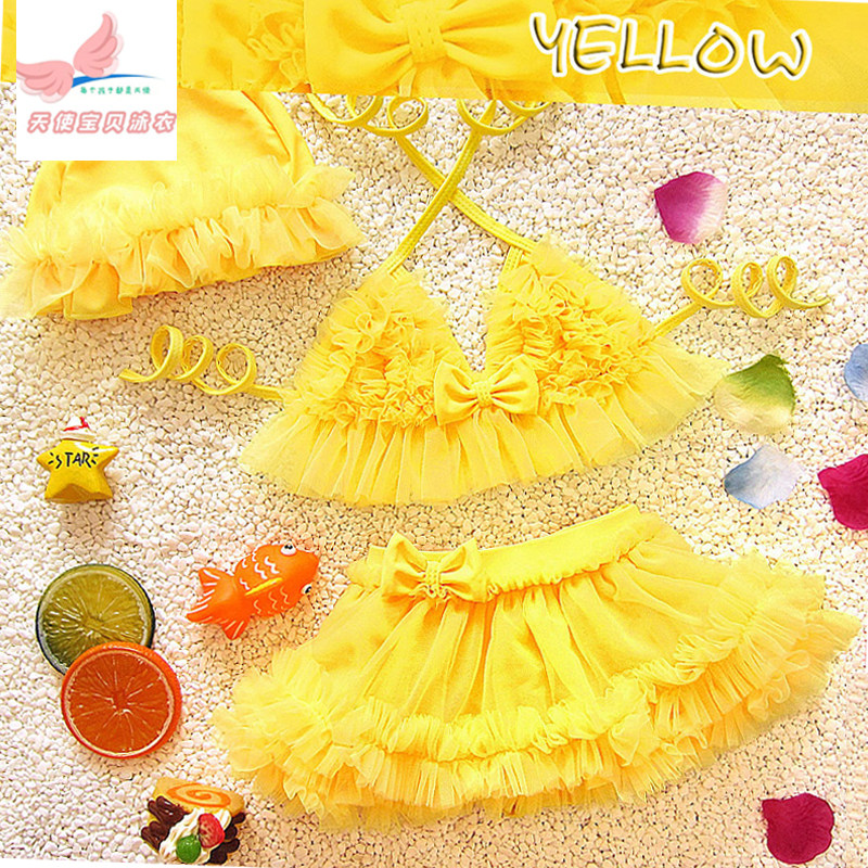 Preschool swimsuit girl two-piece skirt princess baby bikini cute 1-9 years old 6 student performance swimsuit