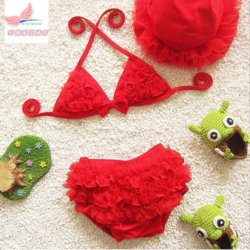 Children's Swimsuit for Girls, Cute Internet Celebrity Style, Two-Piece Bikini, Quick-Dry Korean-Style Swimwear for Toddlers and Kindergarten Girls
