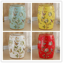 American European-style New Chinese-French dressing stool Shoe stool Flower and bird ceramic drum stool Porcelain pier embroidered pier Ceramic stool