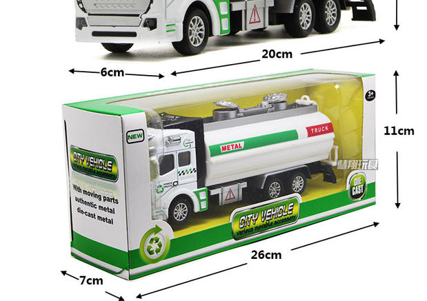 Hợp kim lớn đồ chơi xe kéo trở lại kỹ thuật vận chuyển xe tải mô phỏng phun nước tàu chở dầu đồ chơi mô hình cậu bé - Chế độ tĩnh em bé búp bê