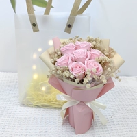 Розовая роза+маленькая сумочка+свет, чтобы отправить карту лафи