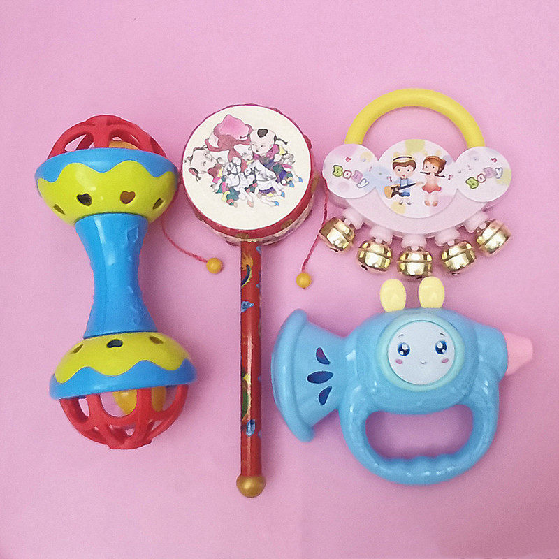 Baby children Early education Puzzle Chase After-chasing training hands Rattle Bell Dial Wave to Grip Newborn Little Baby Toys