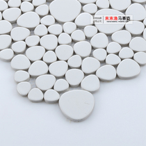 Solid color pebble mosaic floor tiles black and white shaped idyllic free stone ceramic courtyard bathroom tile building materials