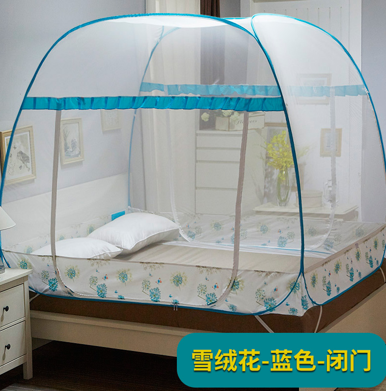 Bắc cực nhung yurt muỗi net miễn phí cài đặt 1.2 m gấp 1.5 ba cửa dây kéo 1.8 m giường đôi nhà