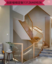 Manufacturer customized glass stair handrails tempered railings stair edging solid wood edging