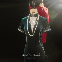 Mother Wedding Banquet Gown < Drunken Breeze > Joy Mother-in-law Qipao Wedding Toast to the young Slim Velvety Velvet Dress