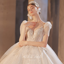 Baroque main wedding dress 2022 new bridal style palace windy high luxury Extravagant Temperament big trailing summer