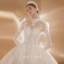 Cannon wedding dress 2022 new bridal style high-end temperament luxury wedding gown to go out to the palace windy