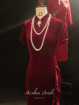 Mother-in-law qipao Lingong Mom wedding banquet gown 2022 new and noble wedding toast young big code autumn