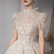 Ai Poetry Neon Ran Ran main wedding dress 2022 new brides great trailing temperament Heavy work extravagant retro palace Timesha