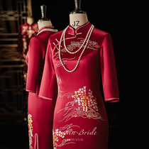 Like Clouds qipao 2022 new happy ladys mothers dress wedding banquet in Chinese style gown with noble temperament autumn