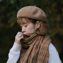 Dream Maffa style reguberré cap wool cap warm Inron painter hat autumn winter 100 lap cap woman with a small face
