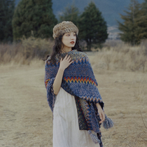 Dream horse travel shawl cape Yunnan Qinghai Xinjiang ethnic wind flow Su cape warm and write real scarf retro wind