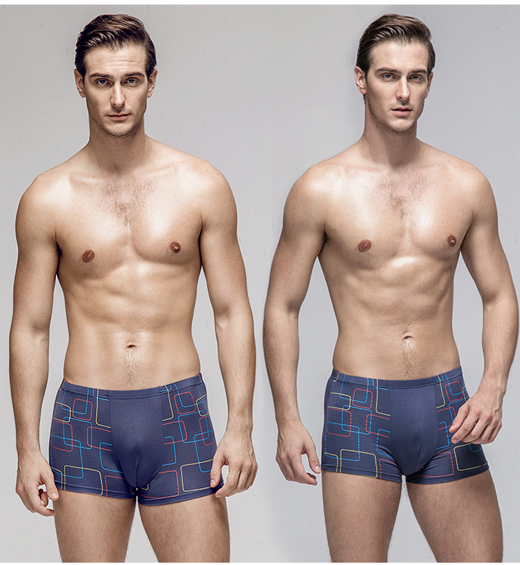 Của nam giới băng lụa boxer briefs nam phương thức bông thanh niên triều bốn góc cộng với chất béo 佬 XL mùa hè dưới quần