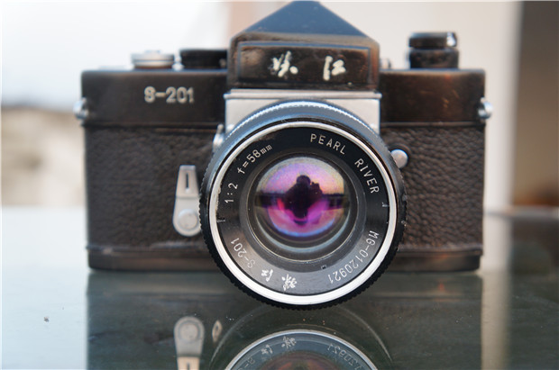 Old-style camera hot sell Pearl River S201 type single eye sideaxle negatives antique film and TV props collection nostalgic shop windows