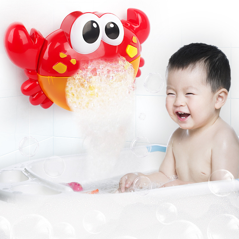 Net Red Princess bath toy automatic small crab spit bubble machine electric with music baby children playing water artifact
