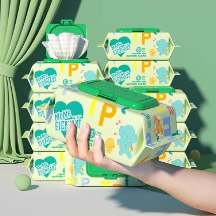 婴儿湿巾手口屁专用宝宝新生儿湿纸巾80抽家庭实惠大包装特价