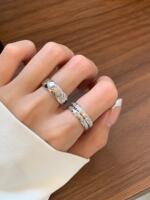 Correct version of small fragrant cococruch diamond ring for women 18K rose gold classic wide ring jennie same style