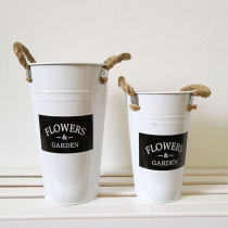 Simple Nordic glass vase flower arrangement dried flower bucket flower basket gradient illusion ins Wind home desktop living room ornaments