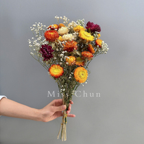 Small Daisy starry hand made mini dry bouquet ins home living room bedroom decoration decoration light luxury diy material