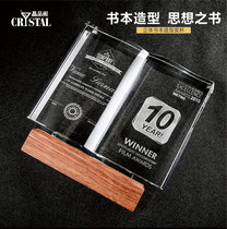 New creative crystal trophy customized high-end anniversary Teachers Day personal commendation awards commemorative medal customization