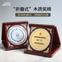 Round Medal Authorization Brand Wooden Honor Licensee Veterans Customized Enterprise Prizes Unit Souvenirs