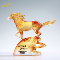 Ma Ding Gong to become a glass trophy customized high-end business gifts customized to send leaders friends open gifts
