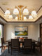 American-Style Living Room Ceiling Chandelier, Simple Dining Room and Bedroom Ceiling Lamps, Retro Low-Floor Modern Study Lamps