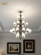 Double-Story Living Room Chandelier in a Duplex House, American-Style Minimalist Loft Hotel Rotating Three-Story Long Pendant Staircase Light