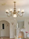 New American-Style All-Copper Chandelier for Living Room, French-Style Minimalist Dining Room Light, European-Style Vintage Bedroom Light Luxury Chandelier
