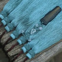 Pigs trotters handmade zootee guqin tassel fringe auspicious ring jasper stone with rosewood ebony pendant custom lettering