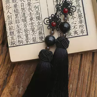 Pig's trotters handmade zootee brooch buckle pendant cheongsam tea suit press-clothed obsidian Apache tears