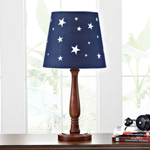 American retro solid wood table lamp childrens room bedroom bedside lamp Creative LED lighting boy star Decoration lamp
