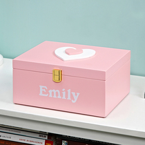 Girl jewelry storage box desktop cute with lock storage box jewelry box childrens room creative ornaments home accessories