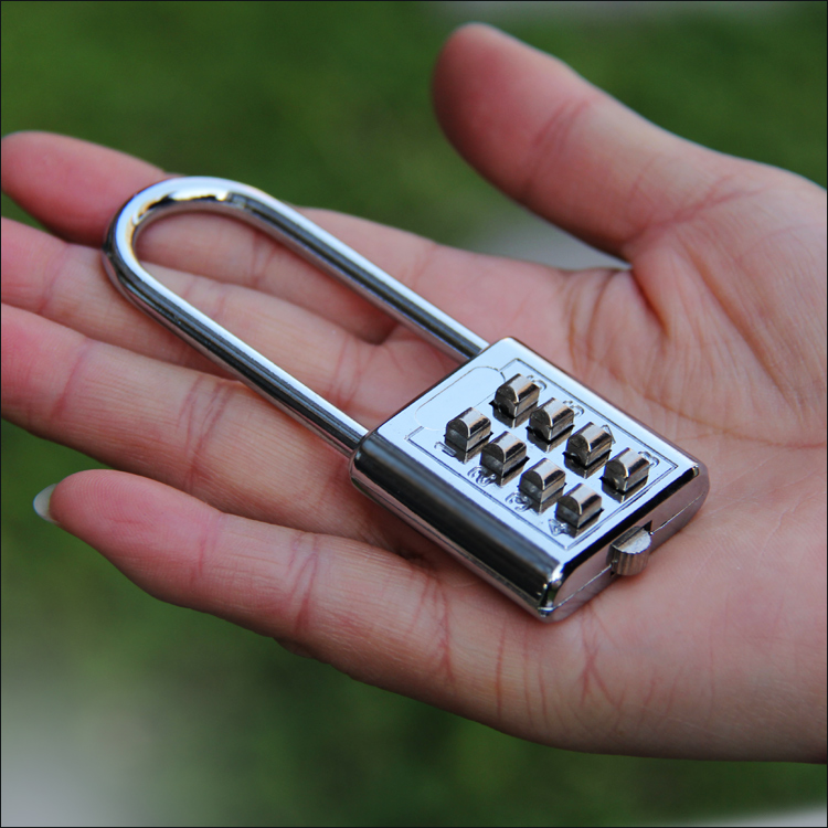 8-digit key password lock large metal long beam password padlock door lock cabinet lock small key lock waterproof