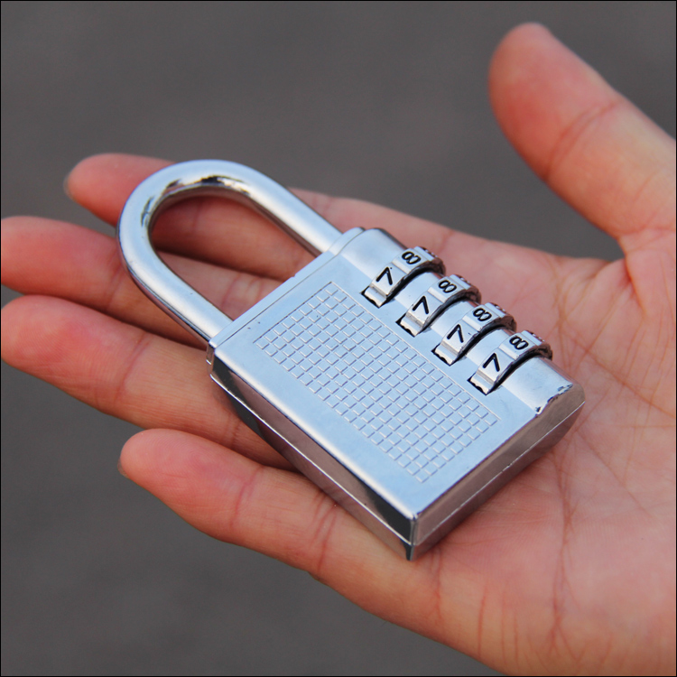 Metal large 4-digit password lock Dormitory door lock padlock File cabinet door padlock Gym cabinet lock