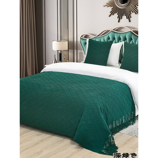 民宿酒店宾馆公寓轻奢针织床旗床尾巾毯子沙发毯北欧高档家用床盖