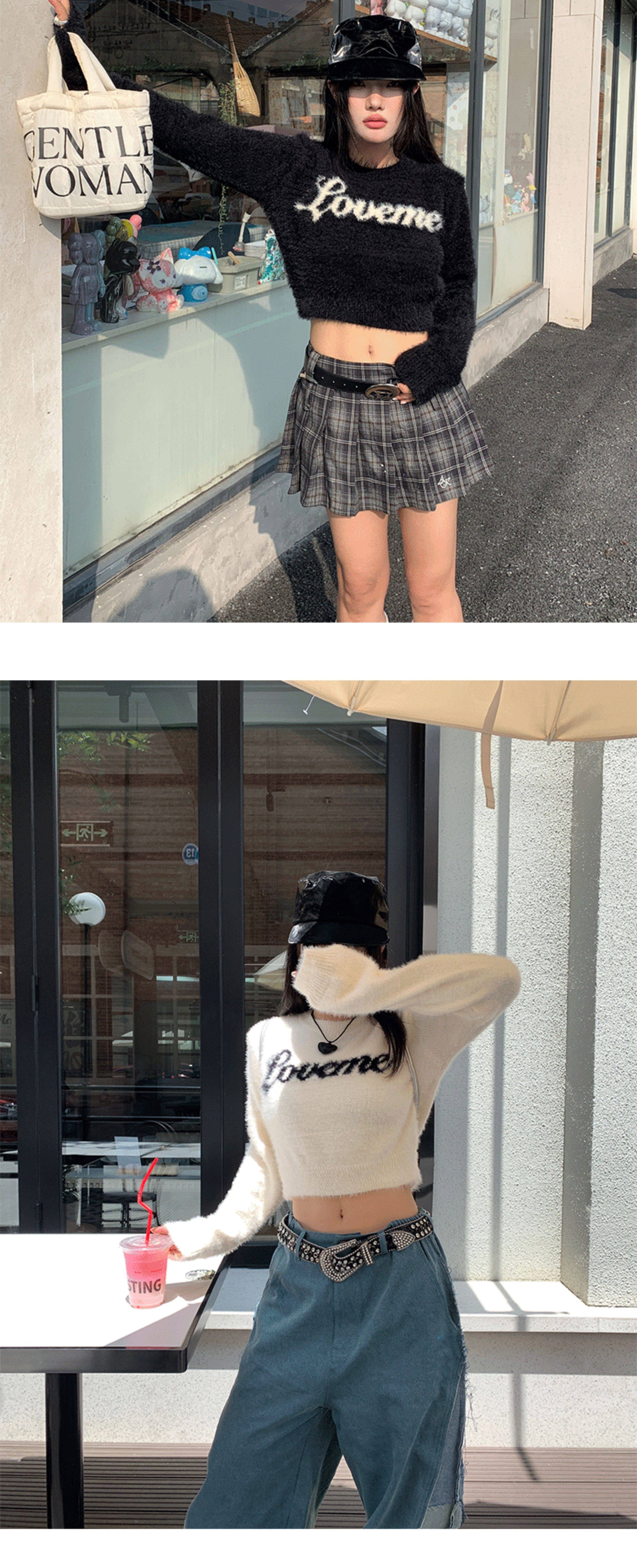 Women's Fluffy Strapless Sweater High Quality Winter Pullover_voghion.com
