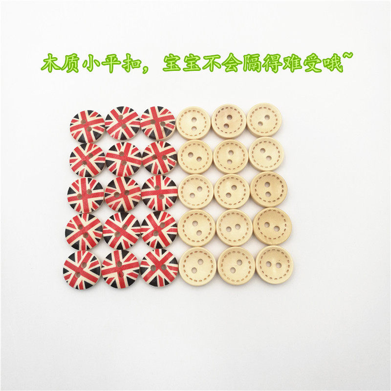 Woody Button with flat buttoned wood Bunk Doll Clothes Buttoned Two Eyes Children Handmade Material Sweater diy Material Package