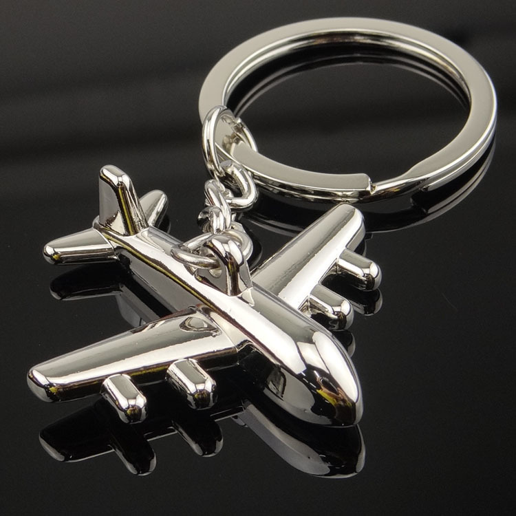 Cartoon Metal Airplane Keychain Model J-20 Zhuhai Air Show Souvenir for Male and Female Students Backpack Pendant