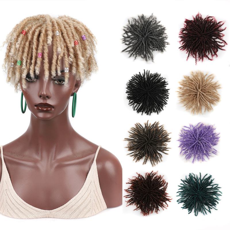European and American New Style Dreadlock Wig Blocks, Hollow Curly Synthetic Fiber Dreadlock Hair Blocks Wig